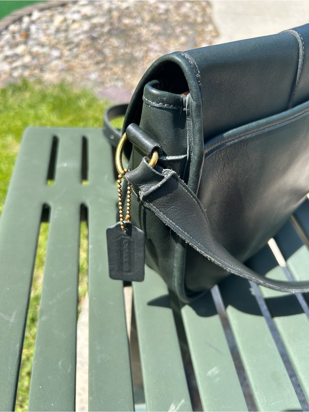 Rare Vintage Coach Forest Green Chelsea Crossbody Bag 9894 Made in USA 1991-1993 - Picture 4 of 13